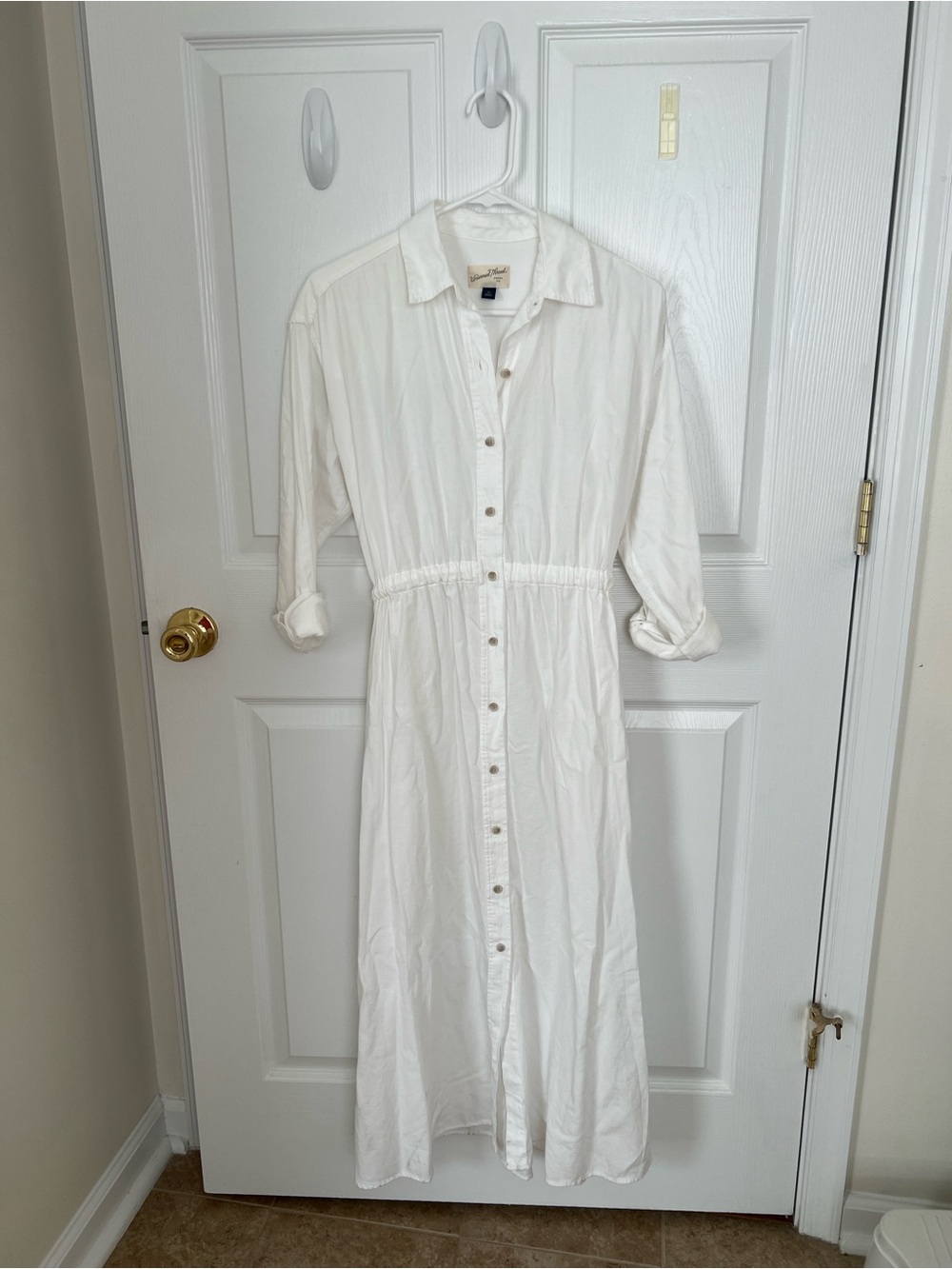 Universal Thread White Button-Front Maxi Shirt Dress